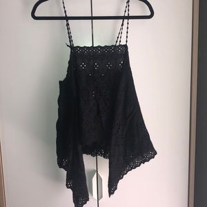 Free People Black Handkerchief tank. CS